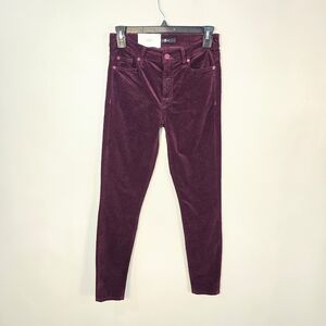 7 For All Mankind Deep Burgundy Skinny Jeans
